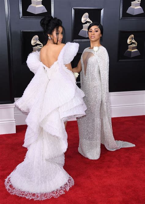 Cardi b with and without makeup. Cardi B and Her Sister Hennessy Won the Grammys Red Carpet ...