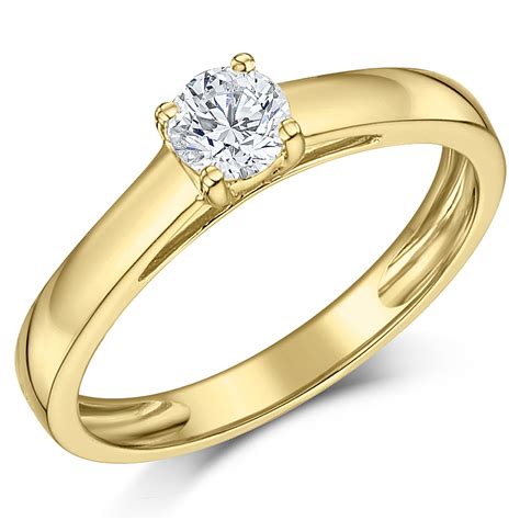 Get the best deals on 9ct gold ring. 9ct Yellow Gold Third Carat Diamond Solitaire Engagement ...