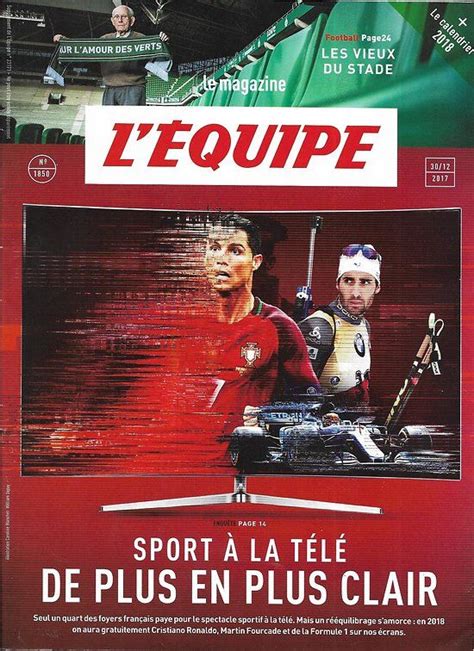 L'équipe has awarded you with the title champion of champions in a tie with rafael nadal. L'EQUIPE MAGAZINE n°1850 30/12/2017 Sport à la tv ...
