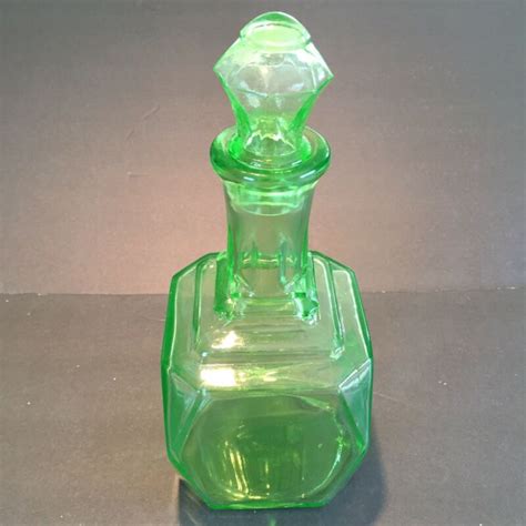 vaseline glass art deco decanter stopper green uranium 10 rare bottle antique antique price