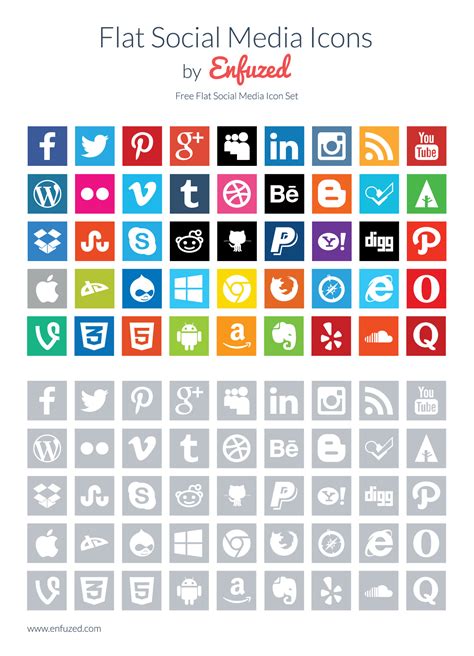 30 Beautiful Free Flat Social Media Icons Sets For Web Techolac