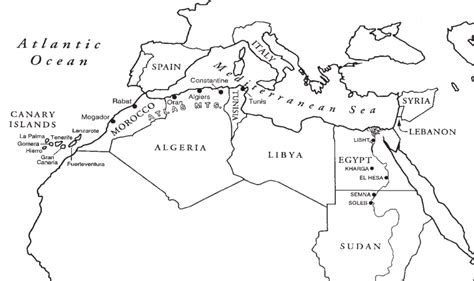 Regional Map Showing Canary Islands North Africa And The