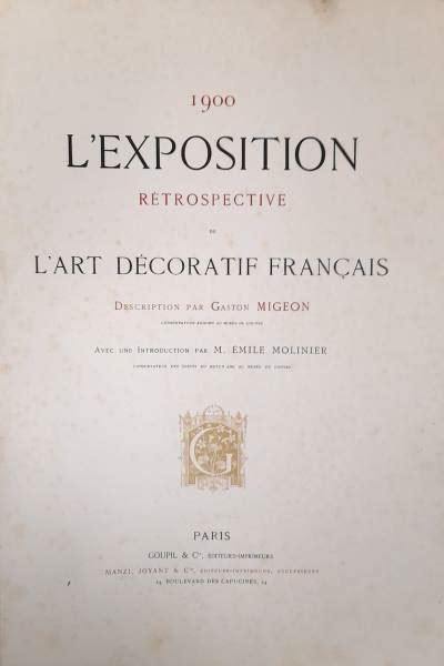 1900 l exposition rétrospective de l art décoratif français gaston migeon usato arte cataloghi