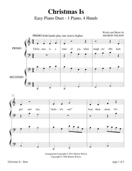 Free printable salon sign in sheets. Christmas Is (Easy Piano Duet, 1 Piano, 4-Hands) By Sharon Wilson - Digital Sheet Music For ...