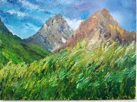 Oil Painting Landscape Fresh Mountain Breath Oil Painting Etsy