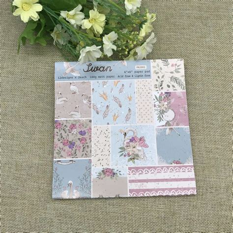 24 Sheets 6x6the Swan Pattern Creative Scrapbooking Paper Pack