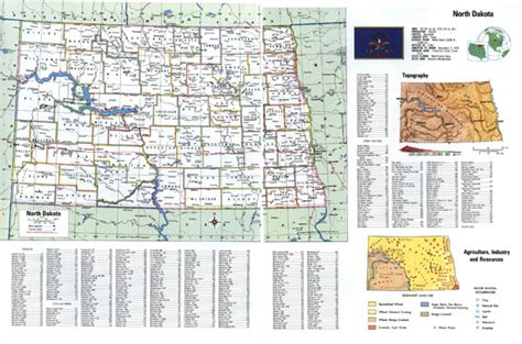 Large Detailed Administrative Map Of North Dakota State With Cities