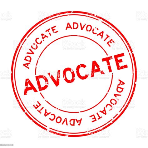 Grunge Red Advocate Word Round Rubber Seal Business Stamp On White Background Stock Illustration ...