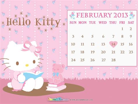 I love kawaii: february 2013 printable calendars