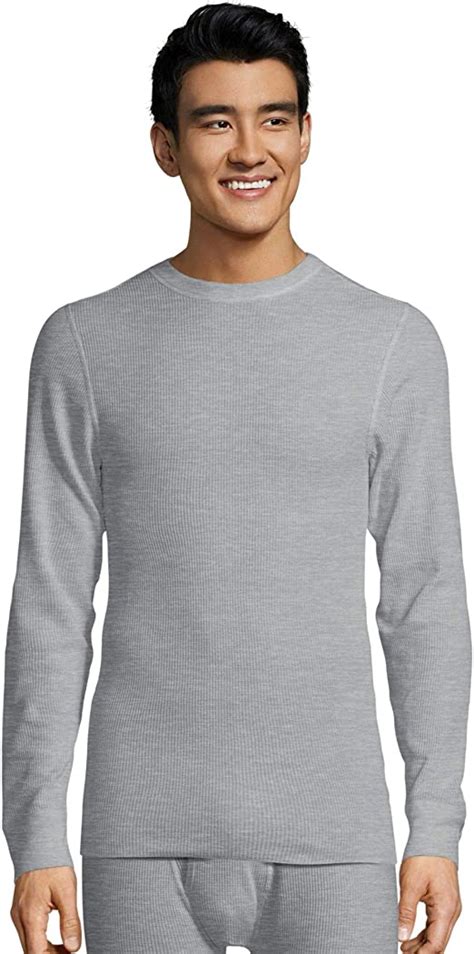 hanes men s ultimate thermal crew neck long sleeve t shirt with freshiq x temp technology