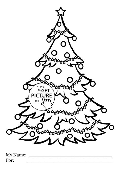 Download Christmas tree coloring pages for kids, printable free