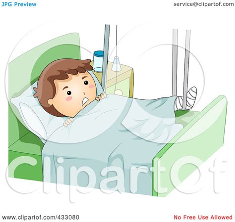 Royalty Free Rf Clipart Illustration Of A Sick Boy With A Broken Leg