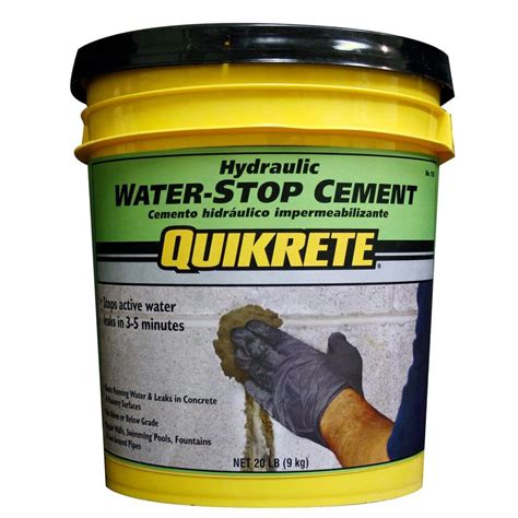 Do not go into a basement with standing water. Quikrete 20 lb. Hydraulic Water-Stop Cement Concrete Mix ...