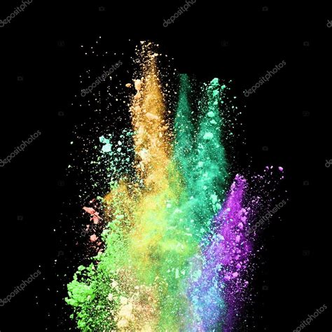 Explosion Of Colored Powder On Black Background Stock Photo By ©jagcz