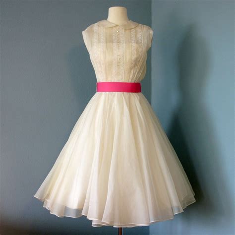 ivory organdy and lace skirt vintage dresses vintage outfits tea length dresses