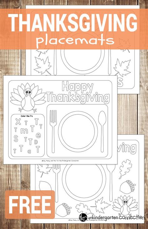 Free Thanksgiving Placemat Printables
