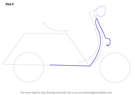 Learn How To Draw A Scooter Two Wheelers Step By Step Drawing Tutorials