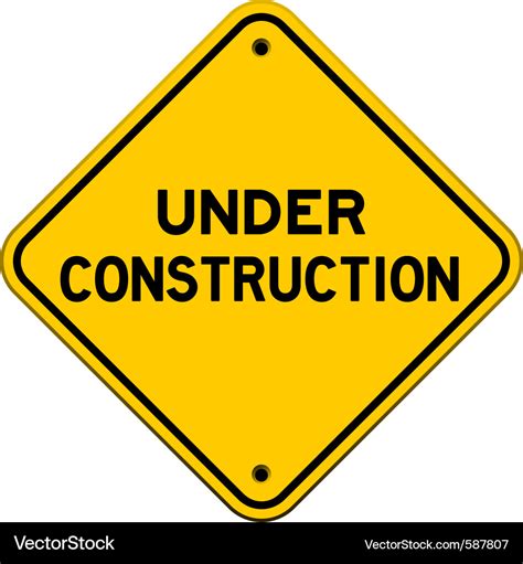 Under Construction Yellow Sign Royalty Free Vector Image