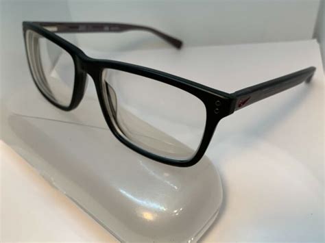 Nike Eyeglasses 7238 002 Matte Black Grey Rectangle Men 52 16 140 Ebay