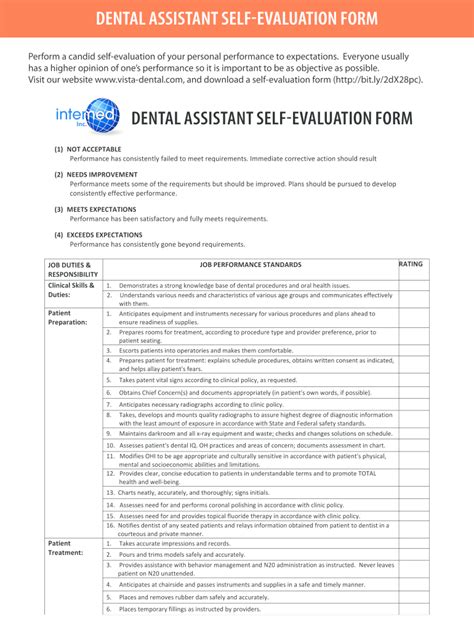 Dental Assistant Evaluation Form Fill Online Printable Fillable Blank Pdffiller