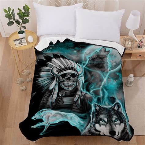 Moon Wolf Bed Blanket - 98235, Quilts at Sportsman's Guide