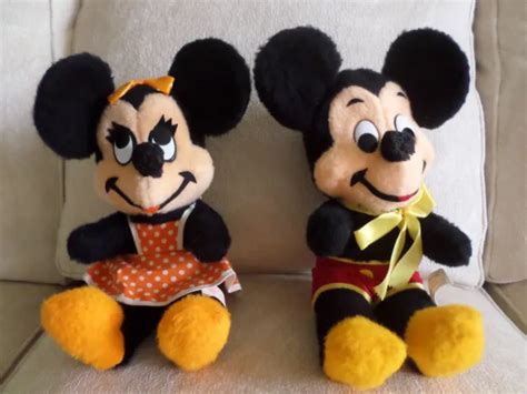Walt Disney Production Mickey And Minnie Mouse Plush 16 Set 1960s