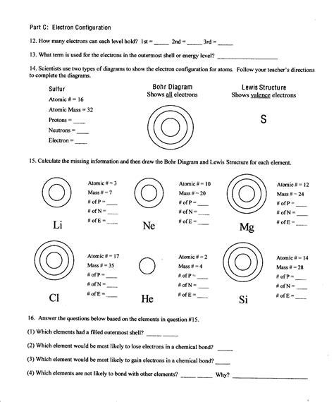 Parts Of The Atom Worksheets Answers Key