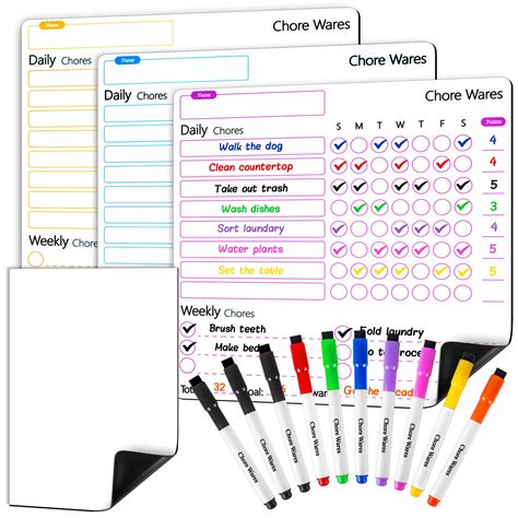 Buy Chore Wares Magnetic Chore Chart For Kids Multiple Kids Chore Chart