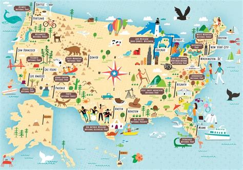 Portfolio Illustrated Map Us National Parks Map National Parks Map