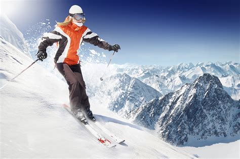 Photos Girls Winter Athletic Mountains Motion Skiing Uniform