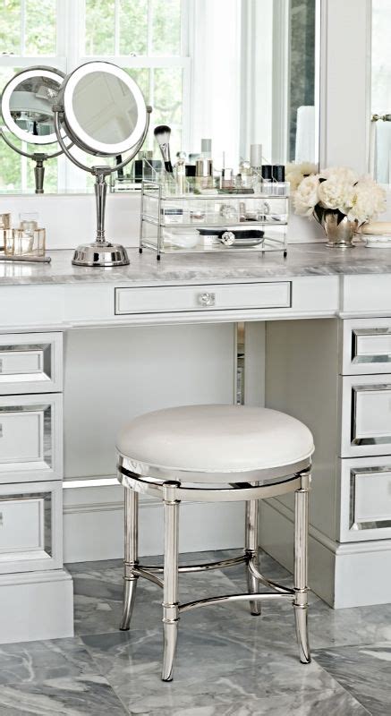 Flare back metallic finish vanity chair with casters. 17 best Vanity stool images on Pinterest | Vanity stool ...