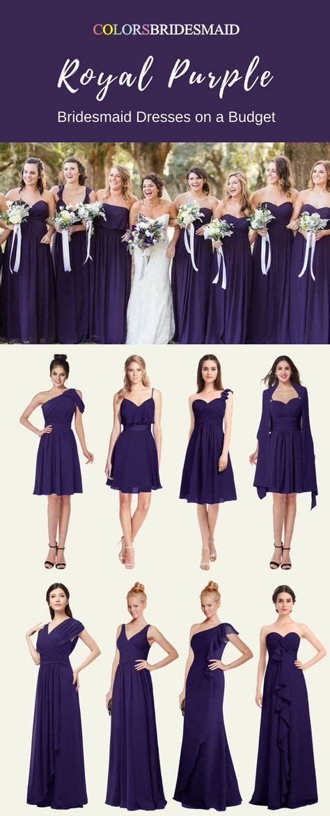 These Long And Short Bridesmaid Dresses In Royal Purple Color Are So