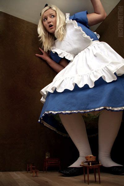 A Woman Dressed As Alice From The Wizard