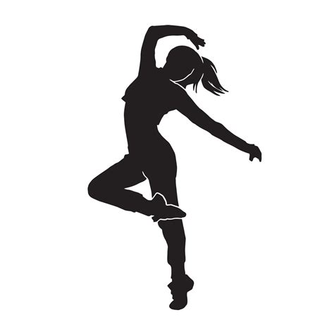 female breakdance performer street dancing hip hop dancer vector silhouette 13081564 vector