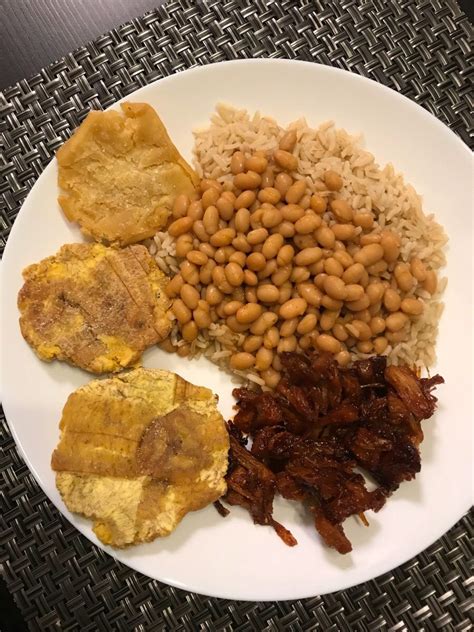 When it is hot, add the pork in one layer and cook it over medium heat for about 30 minutes, turning add 4 cups cold water and all the remaining ingredients except the chopped cilantro leaves. Vegan Puerto Rican meal! Jackfruit BBQ pulled pork rice ...
