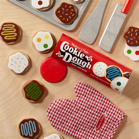 Melissa And Doug Slice And Bake Wooden Cookie Play Food Set Pretend Play