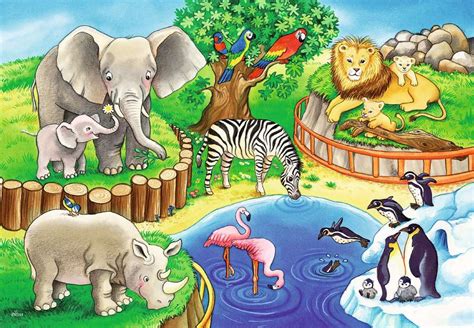Puzzles 2x12 P Les Animaux Du Zoo Puzzle Enfant Puzzle Produits