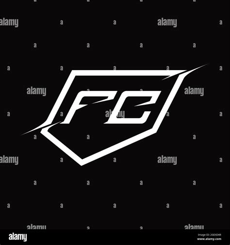 Letra De Monograma Con Logotipo Fc Con Plantilla De Diseño De Fondo