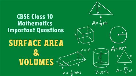 Cbse Class 10 Maths Chapter 13 Important Questions And Answers Surface