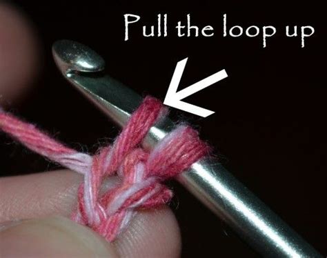 Pull up the loop. | Crochet stitches for beginners, Single crochet
