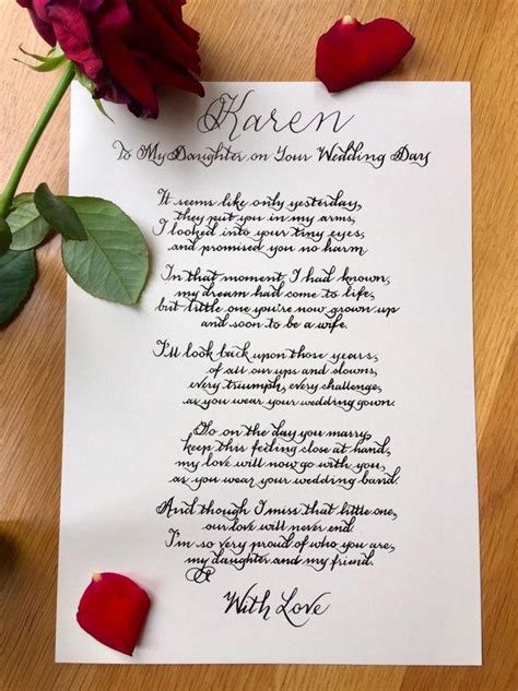 Maybe you would like to learn more about one of these? To My Daughter on Your Wedding Day Poem - Love Mum ...
