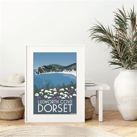 Lulworth Cove Dorset Vintage Style Print Art Printtravel Etsy Uk