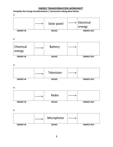 Worksheets are energy transformation object, energy transformation answer key, energy transformation work answer key, energy transformation work answer key, energytransformations energycanchangefromonetypeto, travis terry energy transformations work. ENERGY TRANSFORMATION WORKSHEET WITH ANSWER by ...