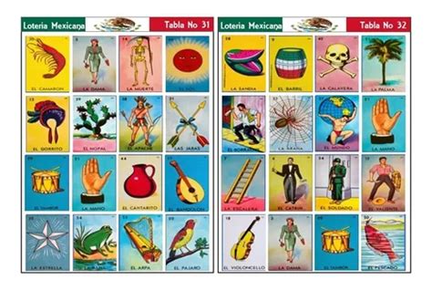 Lotería Mexicana Para Imprimir 4x4 100 Cartas Y Barajas en venta en
