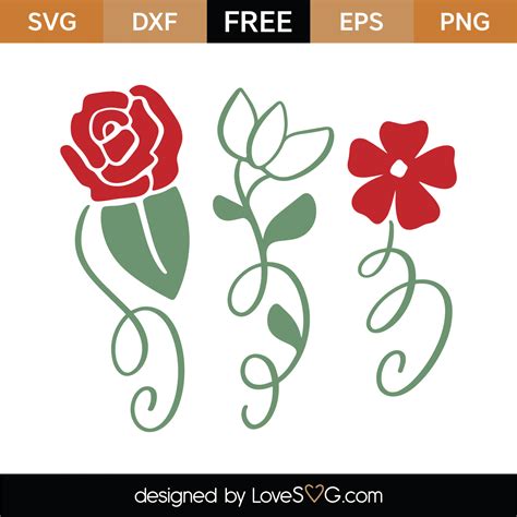 Free Roses SVG Cut File | Lovesvg.com