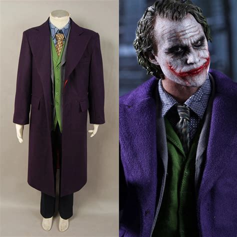 Costume Batman Dark Knight Cosplay Costume Heath Ledger Joker 6 Pcs Full Set Uniform Cosplay