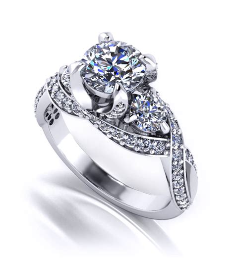 Three Stone Engagement Rings Jewelry Designs