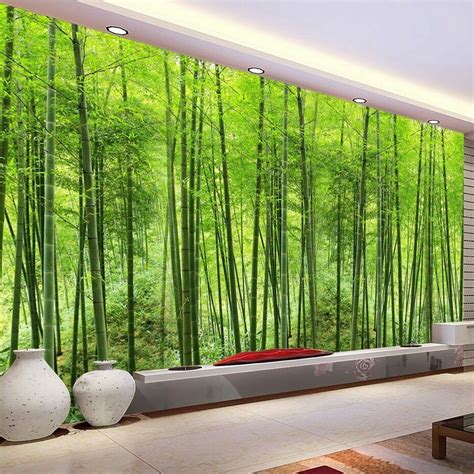 Ebay Sponsored 3d Bamboo Forest Trees Green Wall Mural Wallpaper