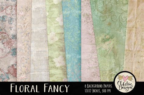 Floral Fancy Digital Paper Pack ~ Textures ~ Creative Market