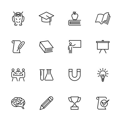 Education Babe And Learning Line Icon Set Vector Art At Vecteezy